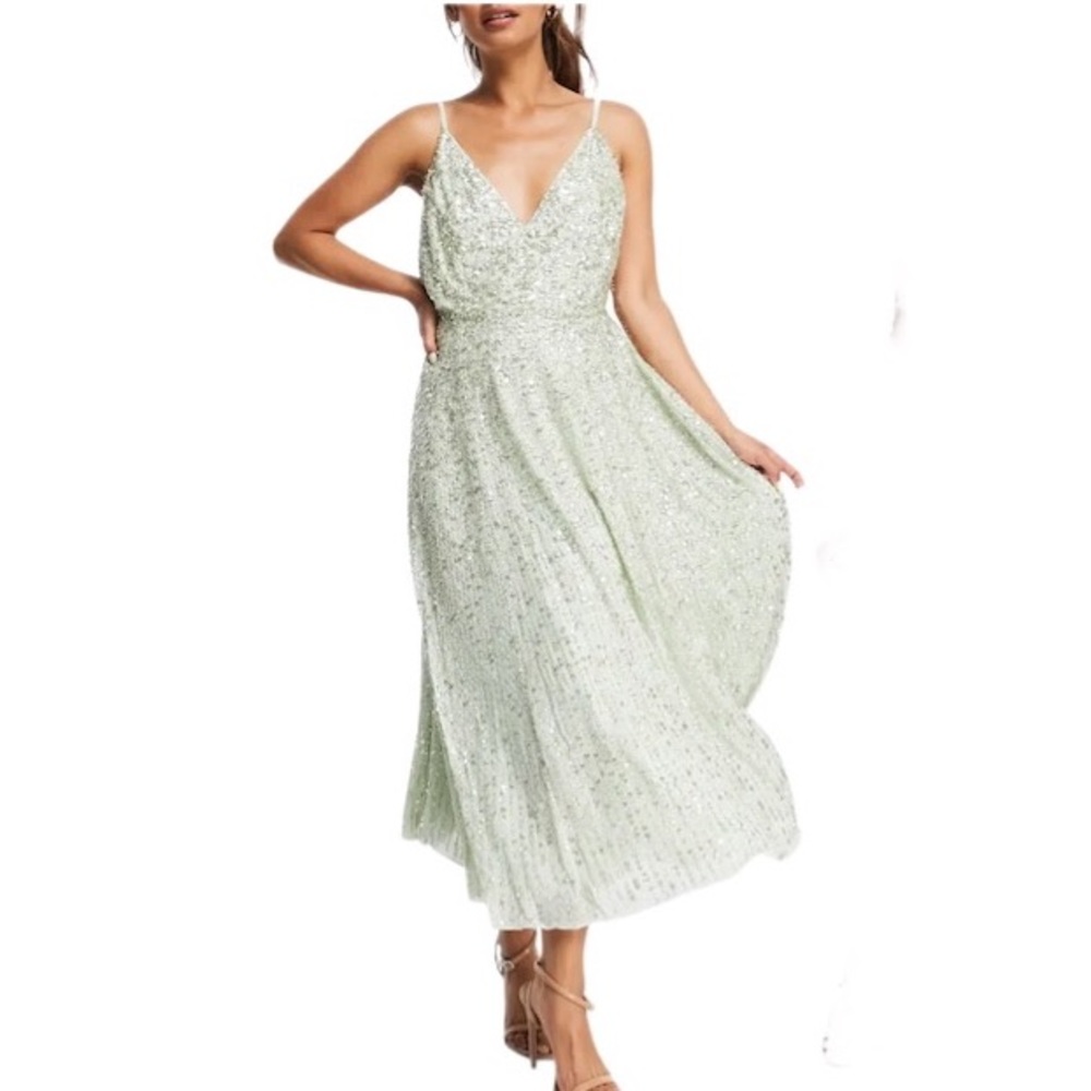 Embellished Open Back Midi Dress ASOS DESIGN 2 small - worn once